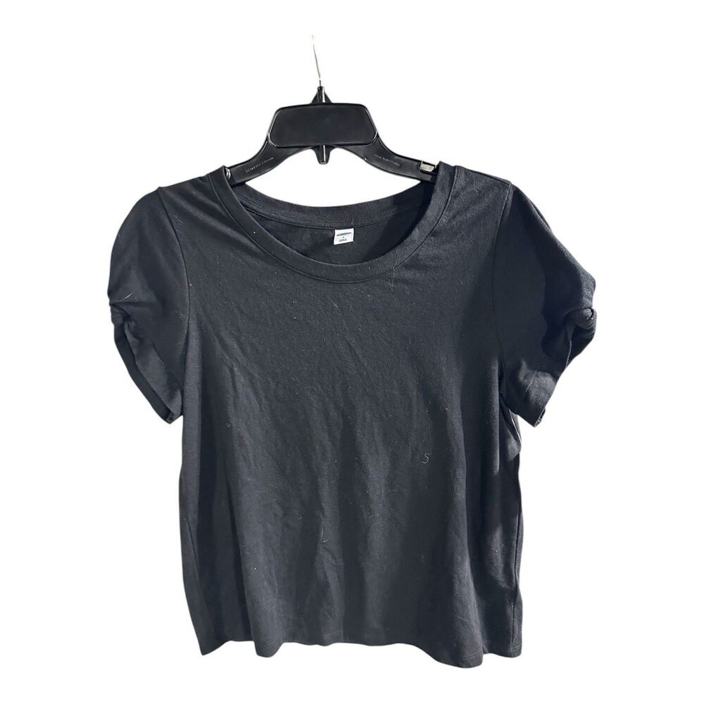 NWT Old Navy Knotted Sleeve Black T-Shirt Size Small‎ Blouse